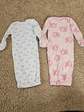 Carter's Pink Elephant Print Sleep Sack & Floral Sleep Gown Set